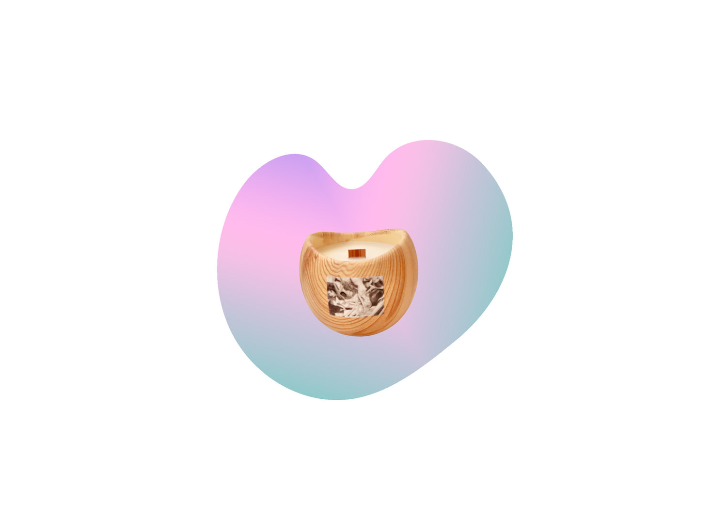 Light Wood Teardrop Candle