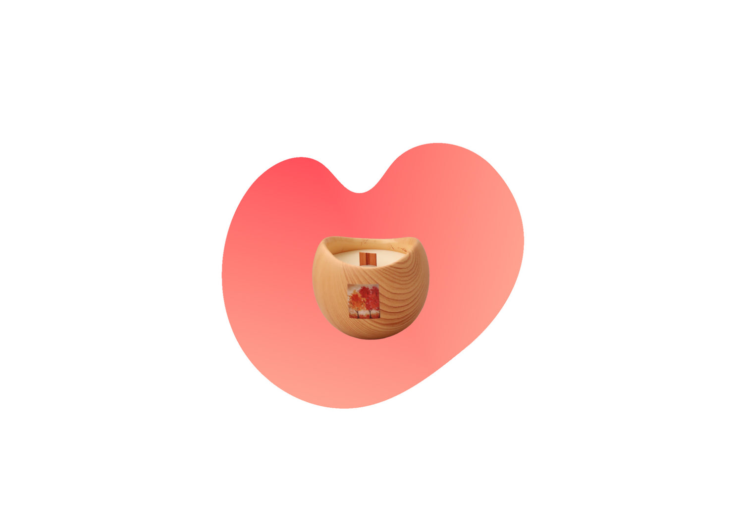 Light Wood Teardrop Candle