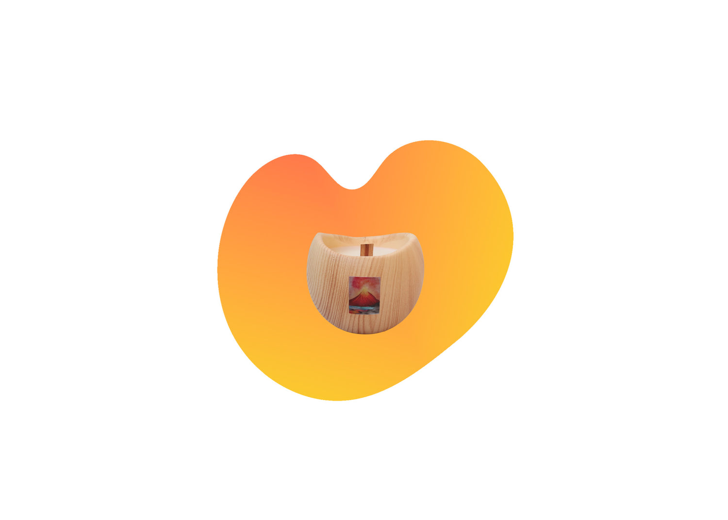 Light Wood Teardrop Candle