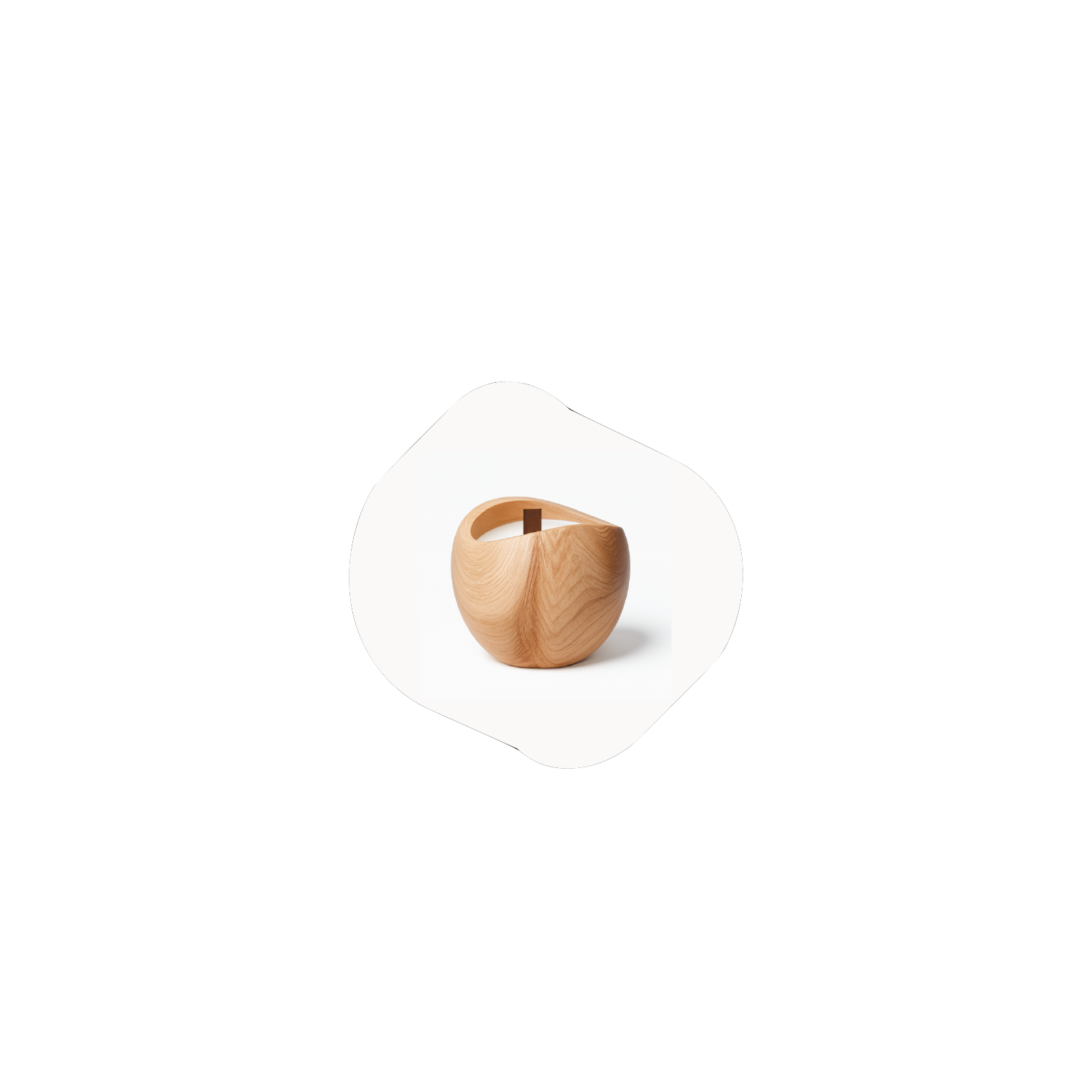 Light Wood Teardrop Candle