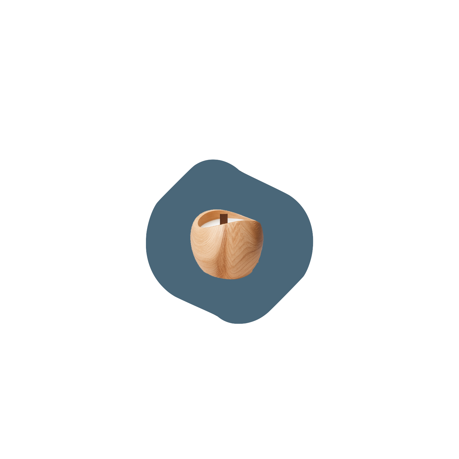 Light Wood Teardrop Candle